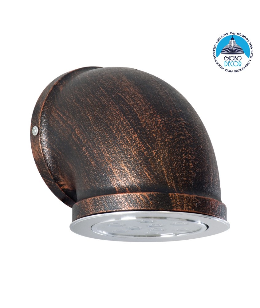 GLOBOSTAR® ANTHY 01104 Μοντέρνο Φωτιστικό Τοίχου - Απλίκα LED 9W 720lm 36° AC 220-240V IP20 Φυσικό Λευκό 4500K - Lumileds SMD Chip - Χάλκινο - Μ15.2 x Π13.4 x Υ15.2cm - 2 Χρόνια Εγγύηση